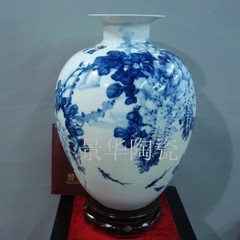 景德镇陶瓷名人名家世家青花大王王华清作品手绘瓷器艺术花瓶摆件